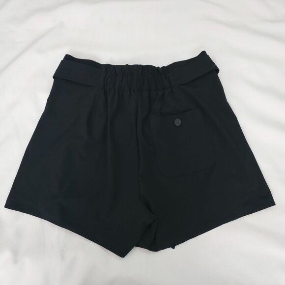 Athleta Sky Line Short II Black Paperbag Tie Waist Shorts Women's Size 6 - Picture 5 of 16